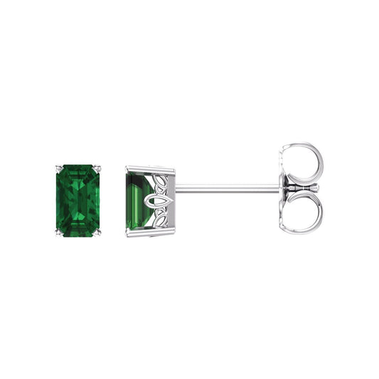 Lab-Grown Emerald Earrings