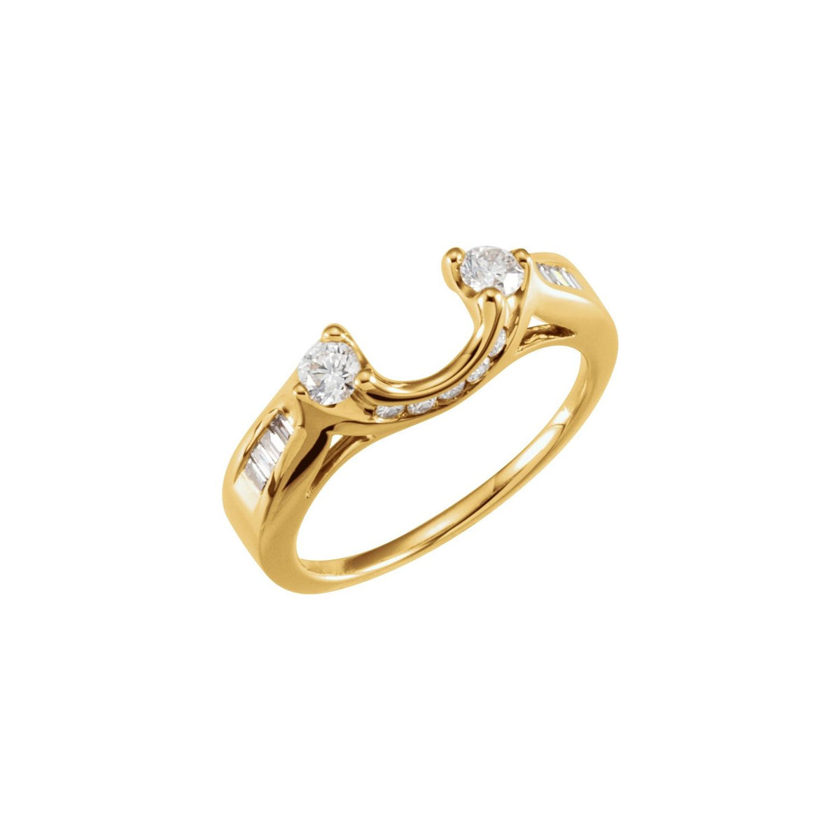 14K Yellow Gold 1/2 CTW Natural Diamond Wrap-Style Ring Enhancer, Style 3