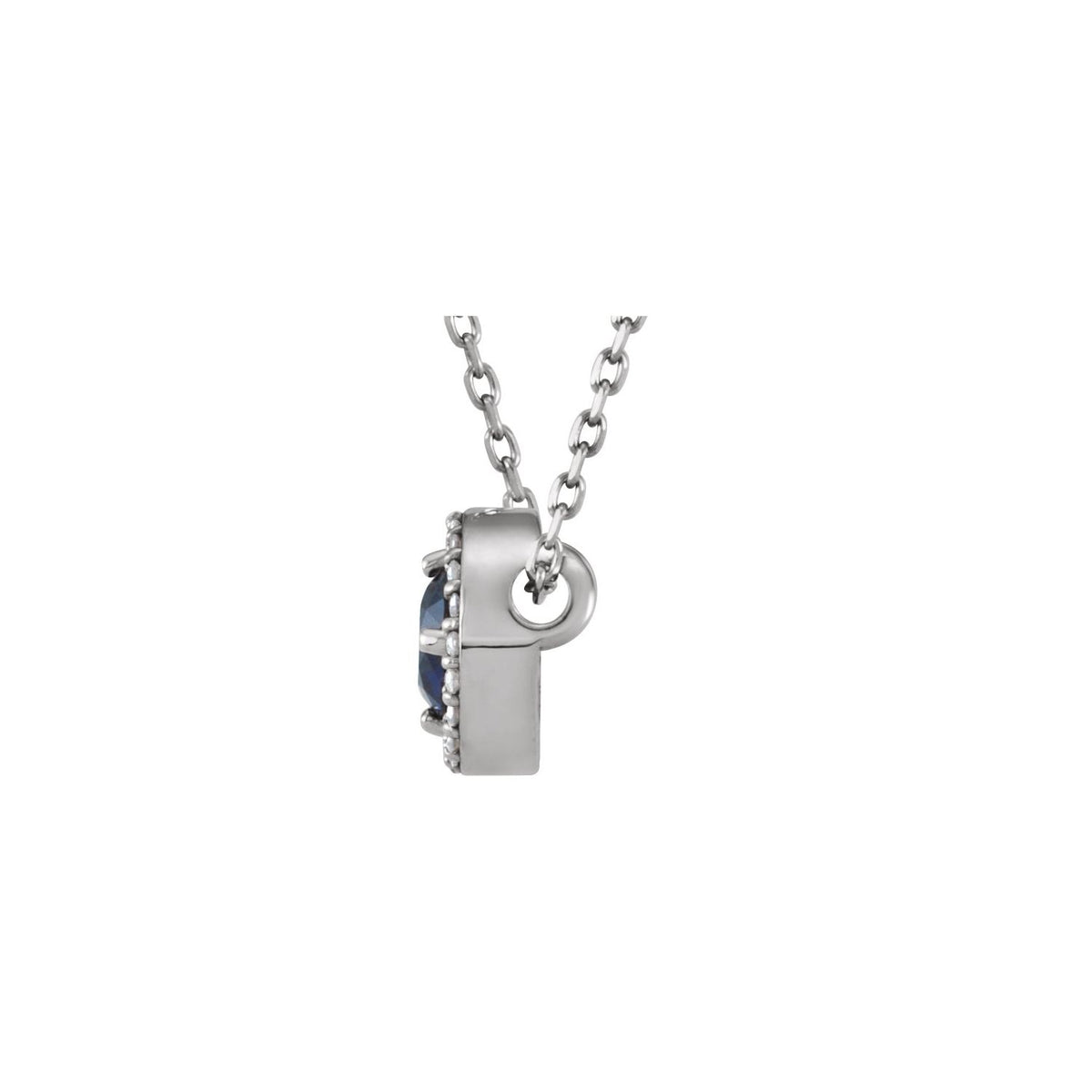 Natural Aquamarine & .06 CTW Natural Diamond Semi-Set Halo-Style 16" Necklace