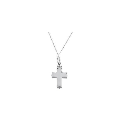 Sterling Silver Woven Cross Ash Holder 18" Necklace