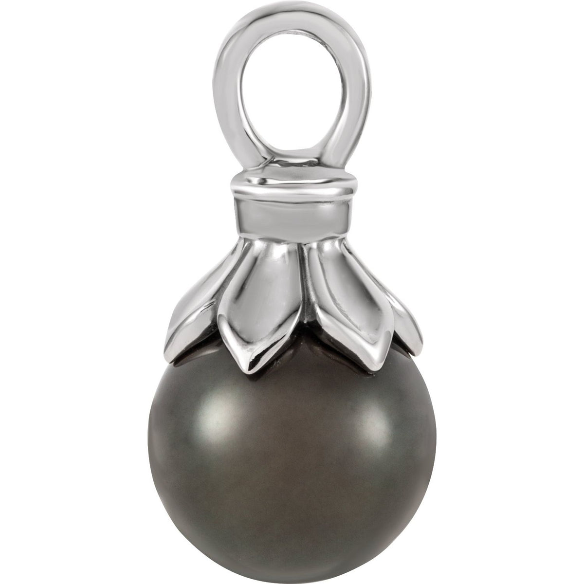 14K White Gold Cultured Tahitian Pearl Pendant