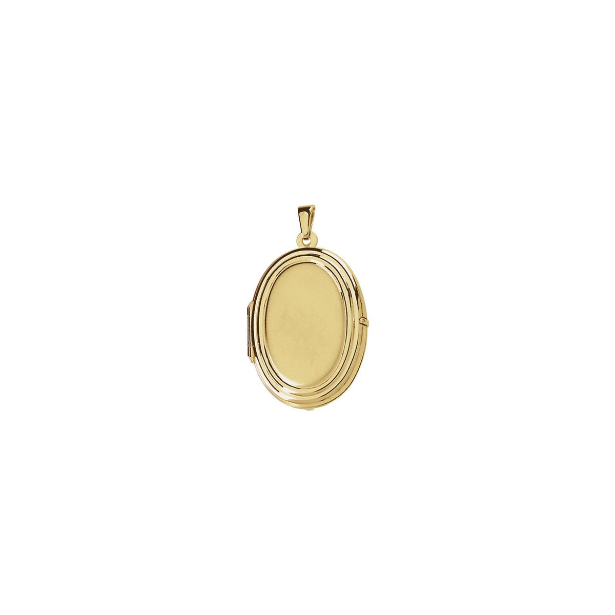 14K Yellow Gold Engravable Oval Locket, 26 x 20 mm