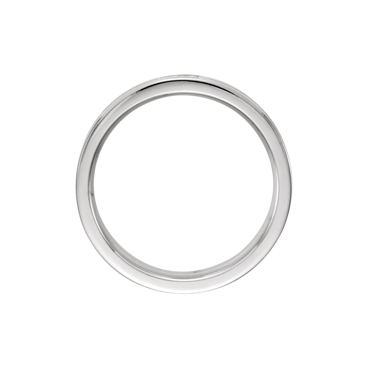 10K White Gold Grooved Comfort-Fit Flat Band