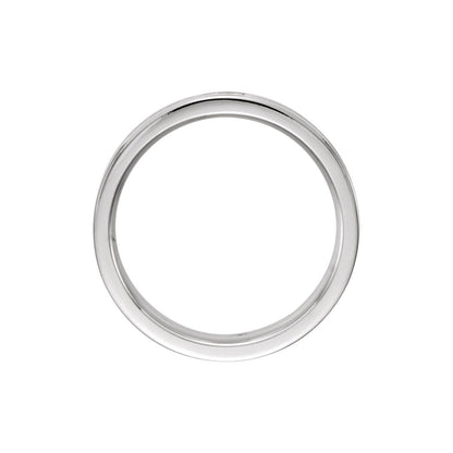 10K White Gold Grooved Comfort-Fit Flat Band
