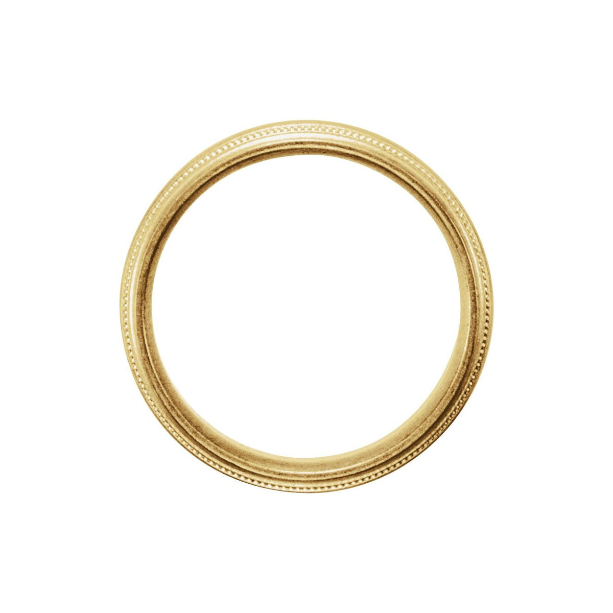 10K Yellow Gold Milgrain Grooved Comfort-Fit Half Round Band