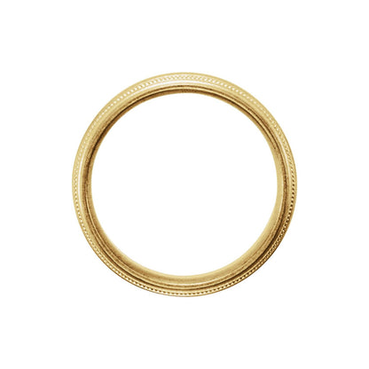 10K Yellow Gold Milgrain Grooved Comfort-Fit Half Round Band