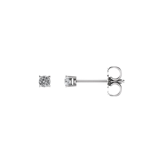 14K White Gold Natural White Sapphire Earrings