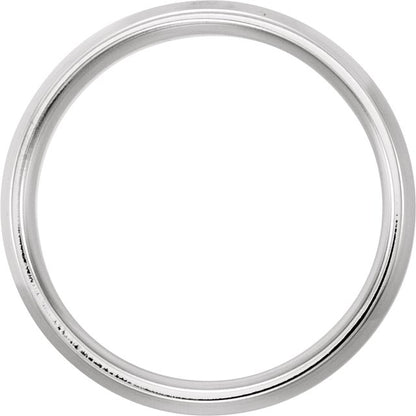 Beveled-Edge Comfort-Fit Flat Band, 7 mm