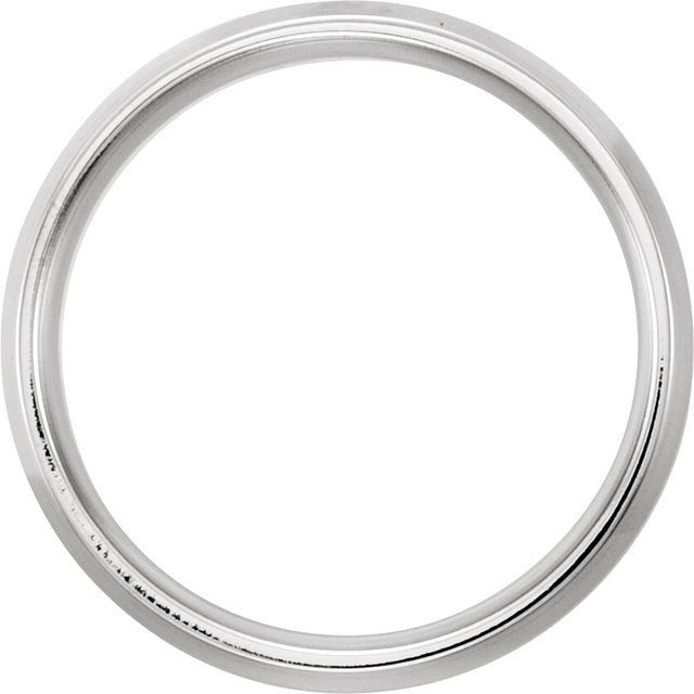 Beveled-Edge Comfort-Fit Flat Band, 7 mm