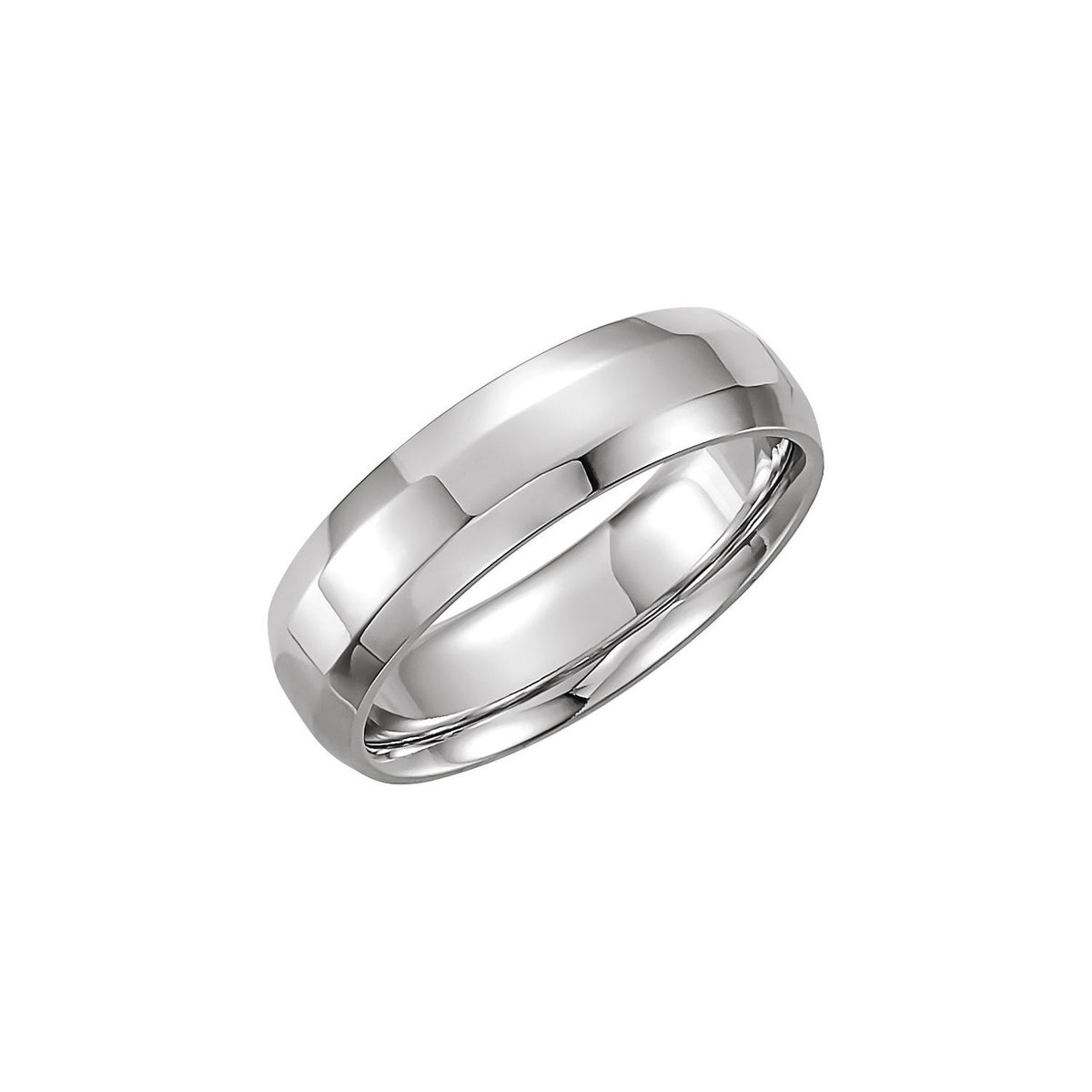 Continuum Sterling Silver Beveled-Edge Comfort-Fit Flat Band