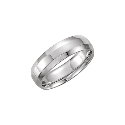Continuum Sterling Silver Beveled-Edge Comfort-Fit Flat Band
