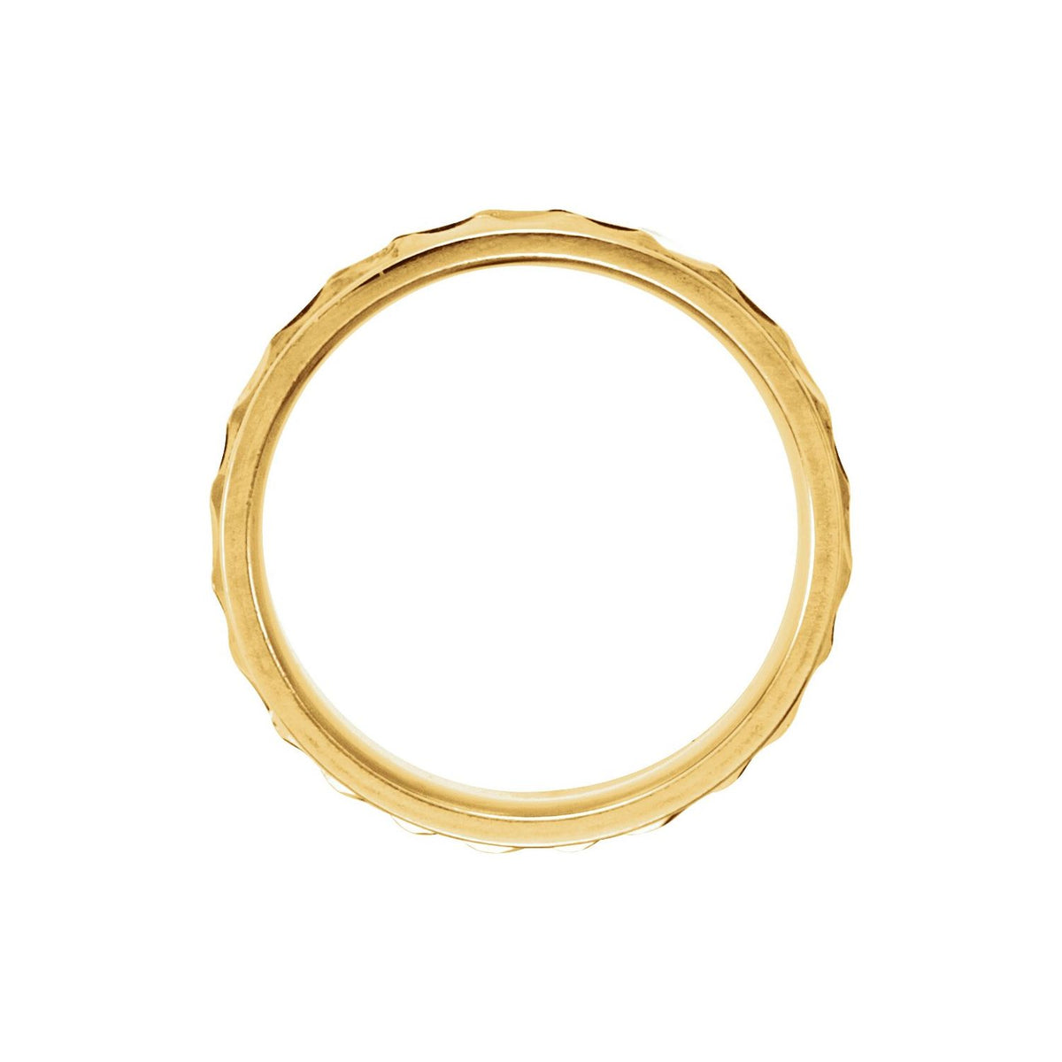 Milgrain Edge Diagonal Grooved Comfort-Fit Half Round Band