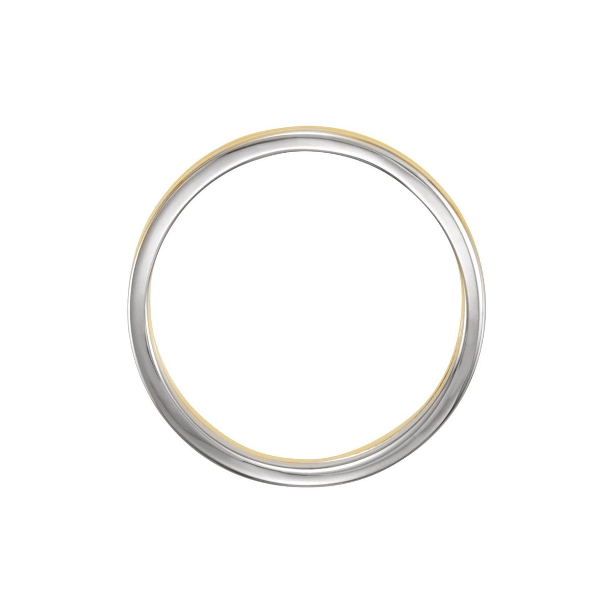 14K Yellow/White Gold Curved Band with Polished & Satin Finish