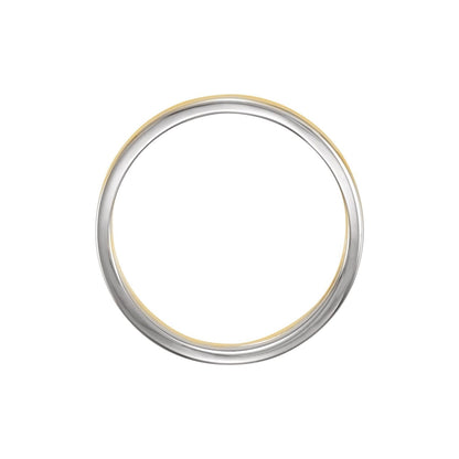 14K Yellow/White Gold Curved Band with Polished & Satin Finish