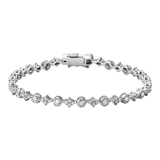 14K White Gold 2 1/2 CTW Natural Diamond 7.5" Bracelet