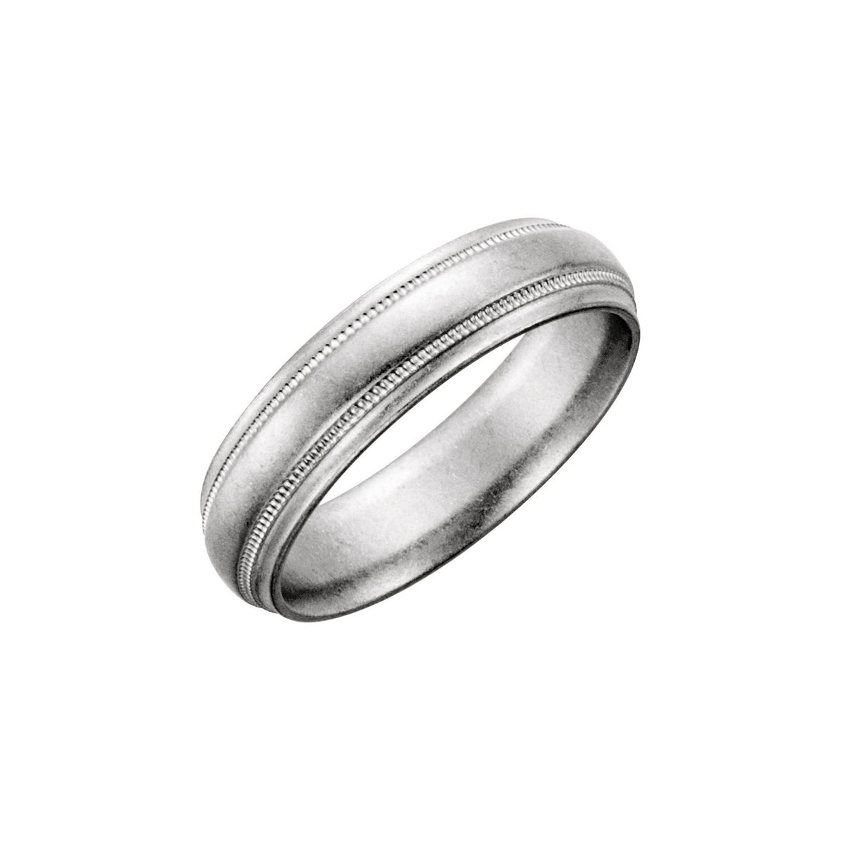 Milgrain Grooved Comfort-Fit Half Round Band