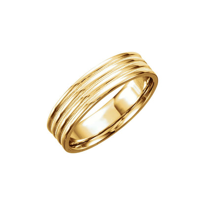 Ridged Band with Milgrain