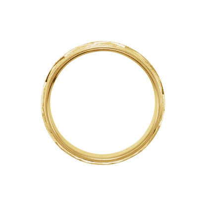 Milgrain Edge Geometric Faceted Comfort-Fit Half Round Band
