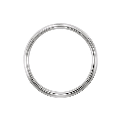 14K White Gold Grooved Band, 6 mm