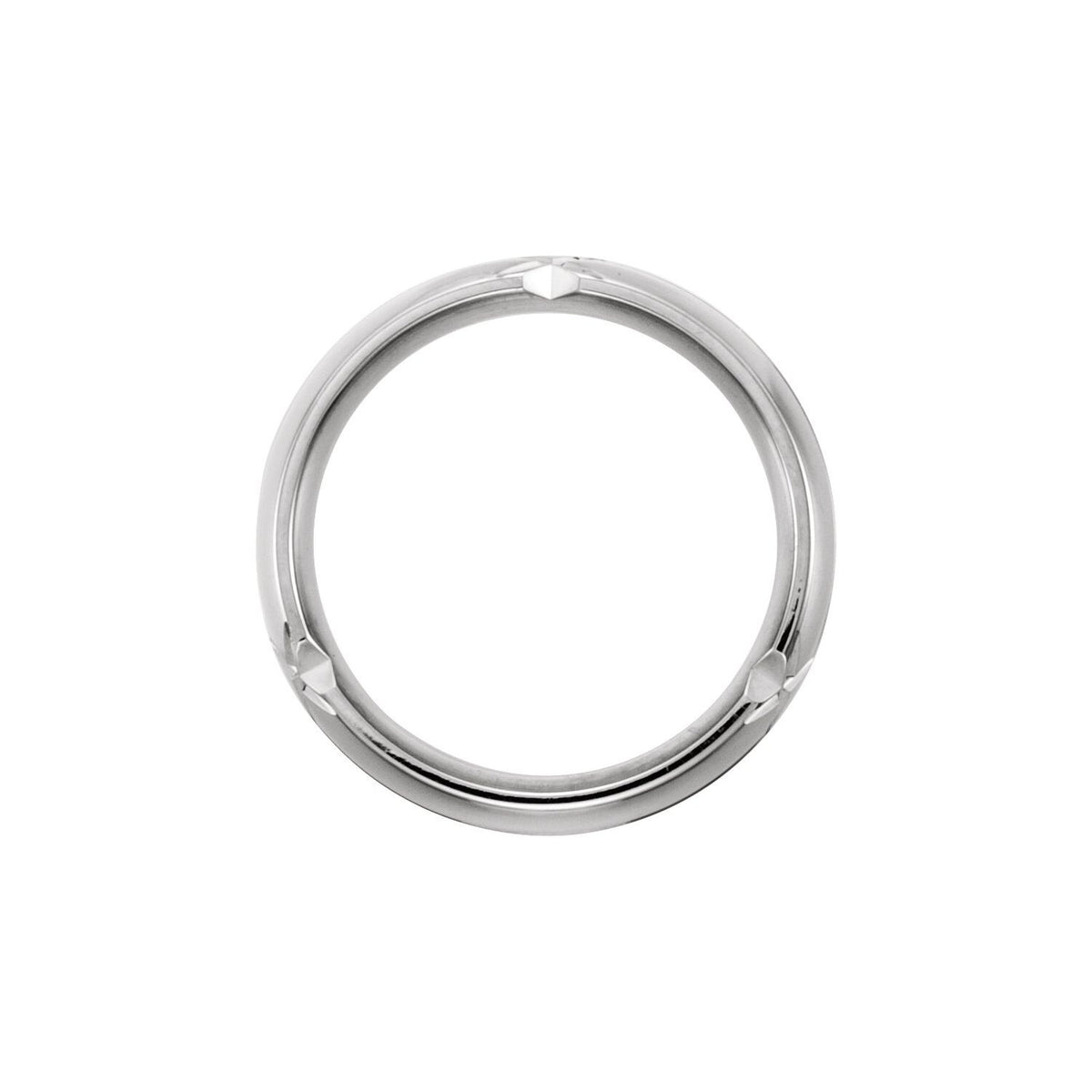 14K White Gold Grooved Band, 6 mm, Style 3