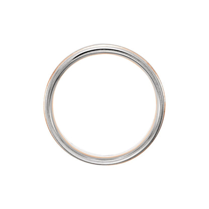 10K Yellow/White Gold Grooved Comfort-Fit Half Round Band