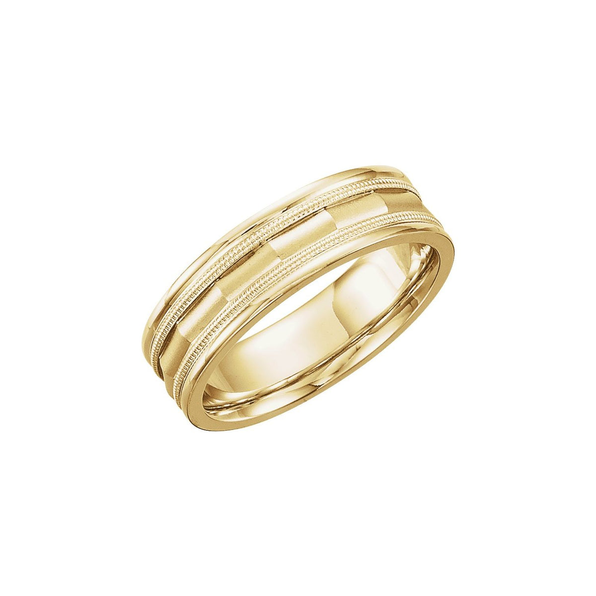 14K Yellow Gold Design Band with Milgrain