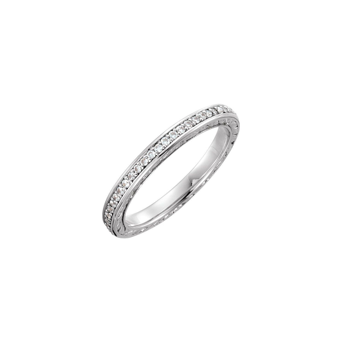 1/4 CTW Natural Diamond Sculptural Eternity Band