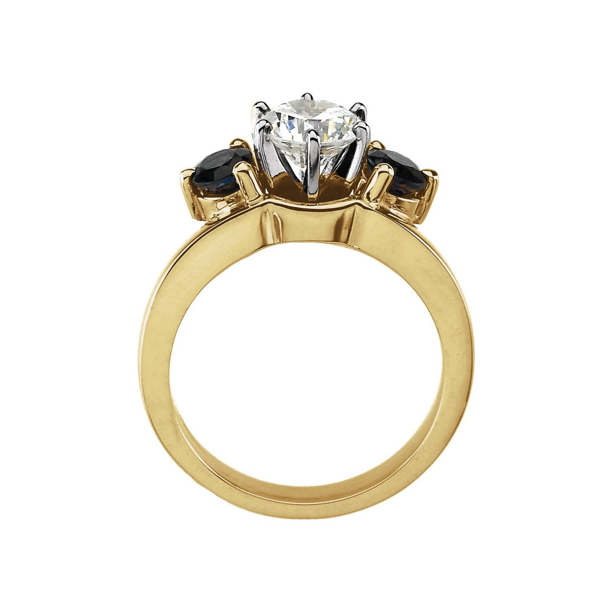 14K Yellow Gold Natural Blue Sapphire Wrap-Style Ring Enhancer