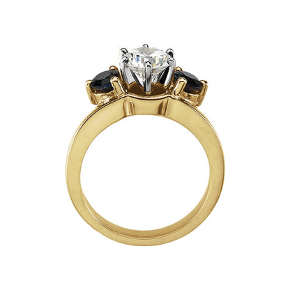 14K Yellow Gold Natural Blue Sapphire Wrap-Style Ring Enhancer