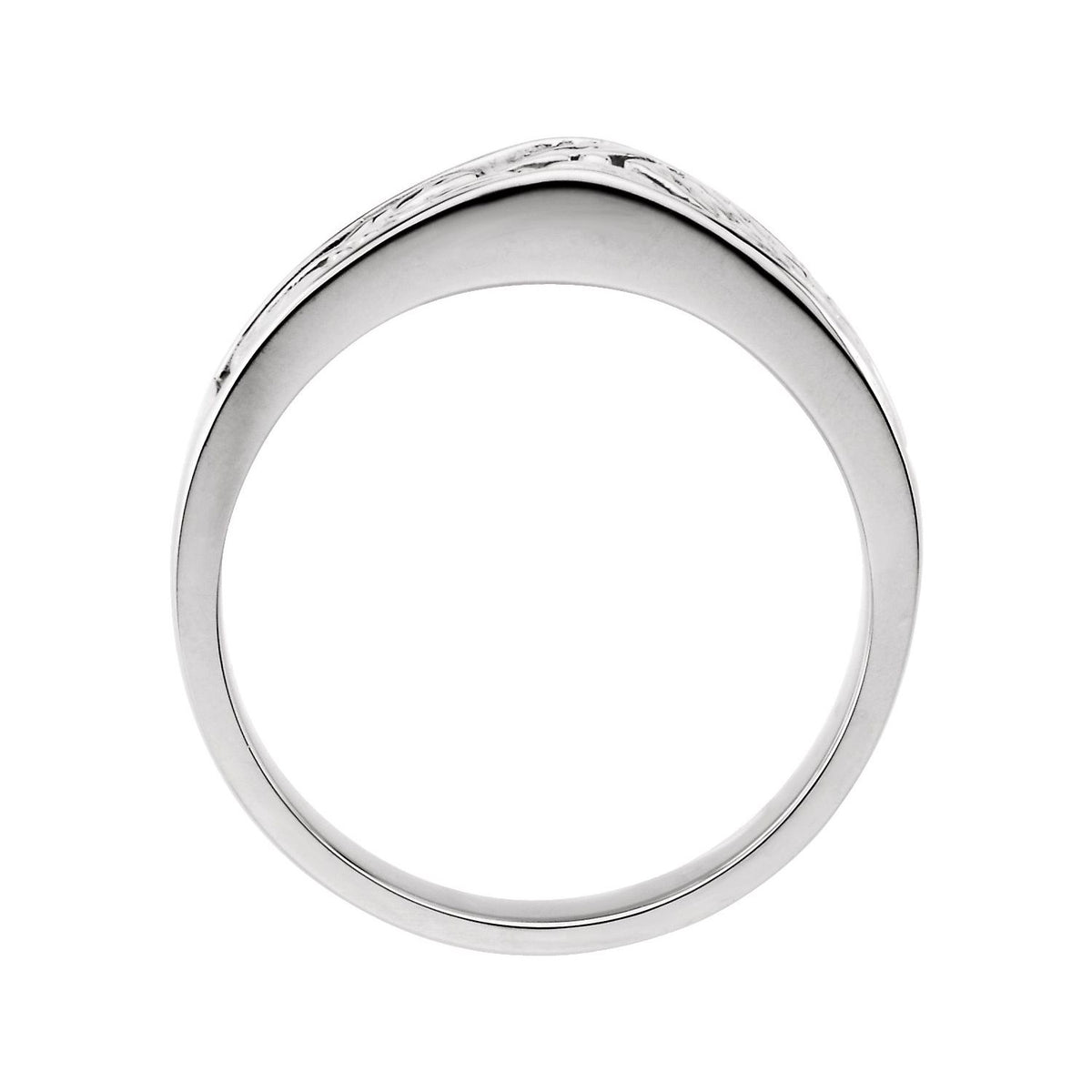 14K White Gold Floral Band
