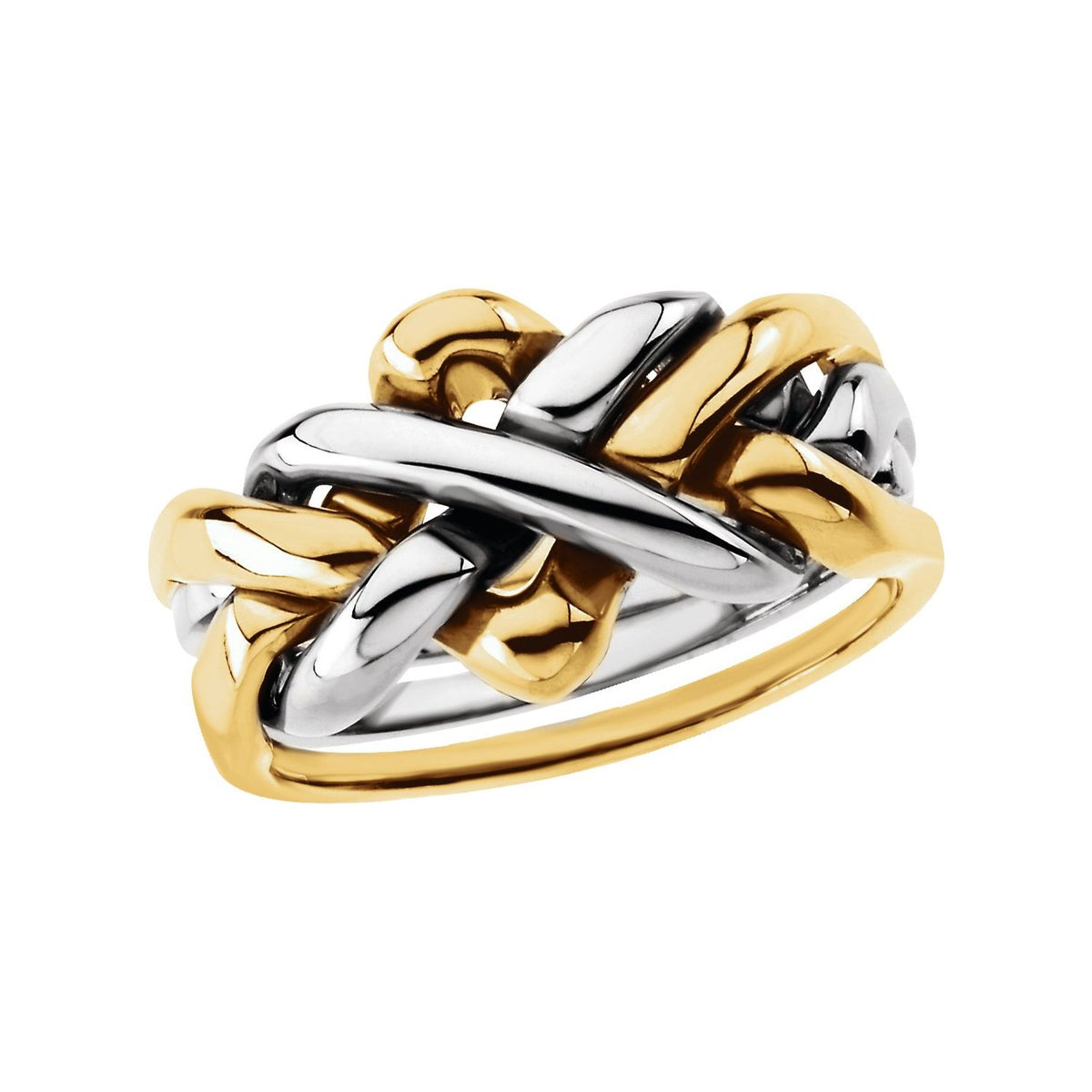 10K Yellow/White Gold 4-Piece Puzzle Band