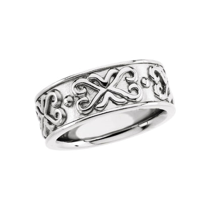 14K White Gold Etruscan-Style Band