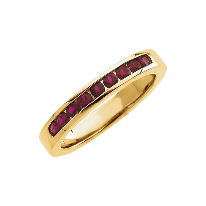14K Yellow Gold Natural Ruby Anniversary Band