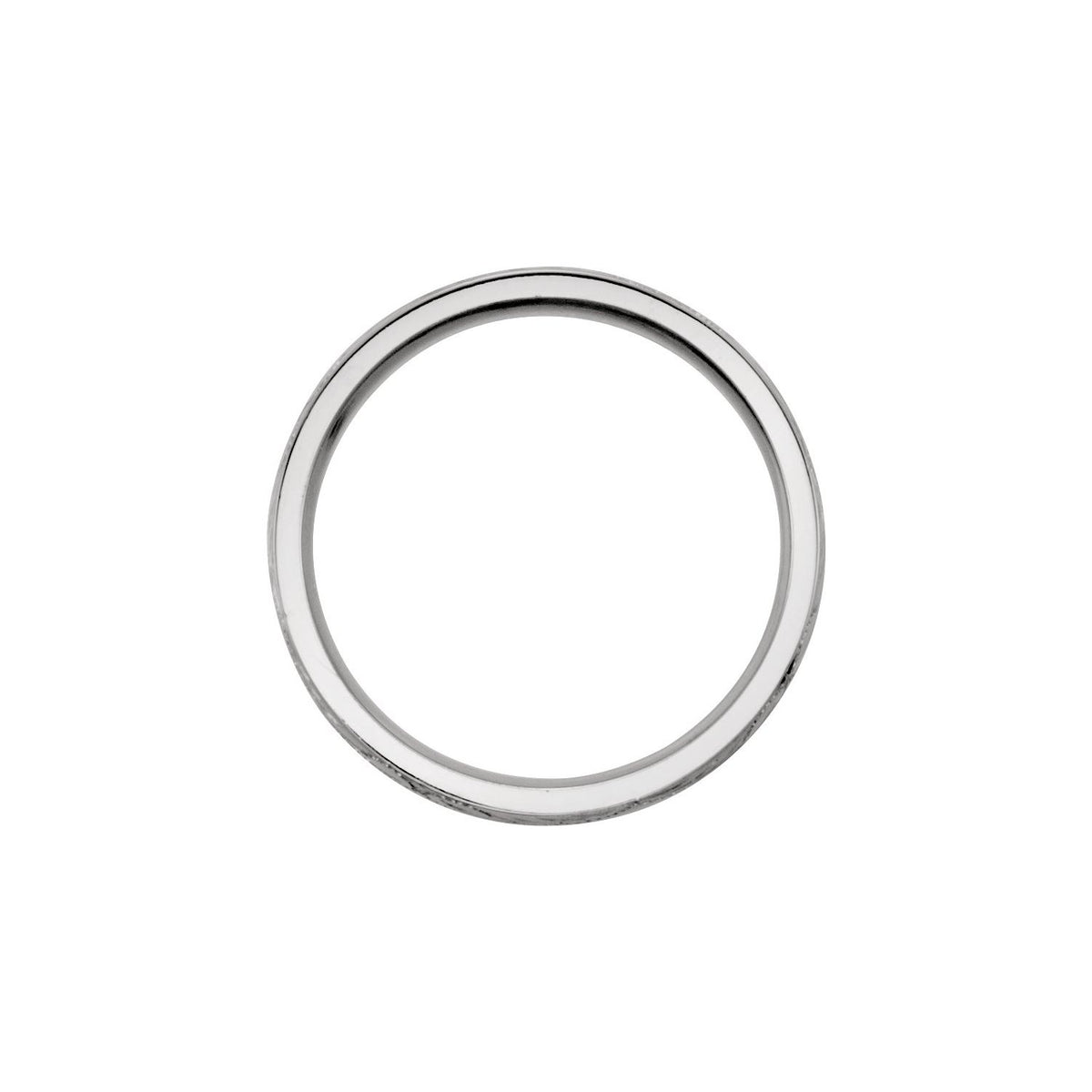 14K White Gold Hand-Engraved Band