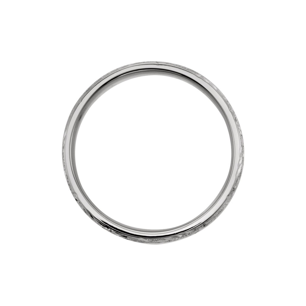 Platinum Hand-Engraved Comfort-Fit Flat Band