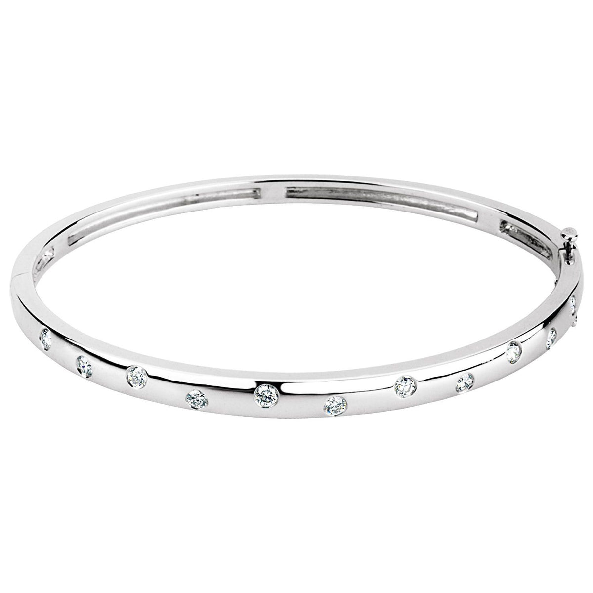 14K Yellow Gold 1/2 CTW Lab-Grown Diamond Bangle 6 3/4" Bracelet
