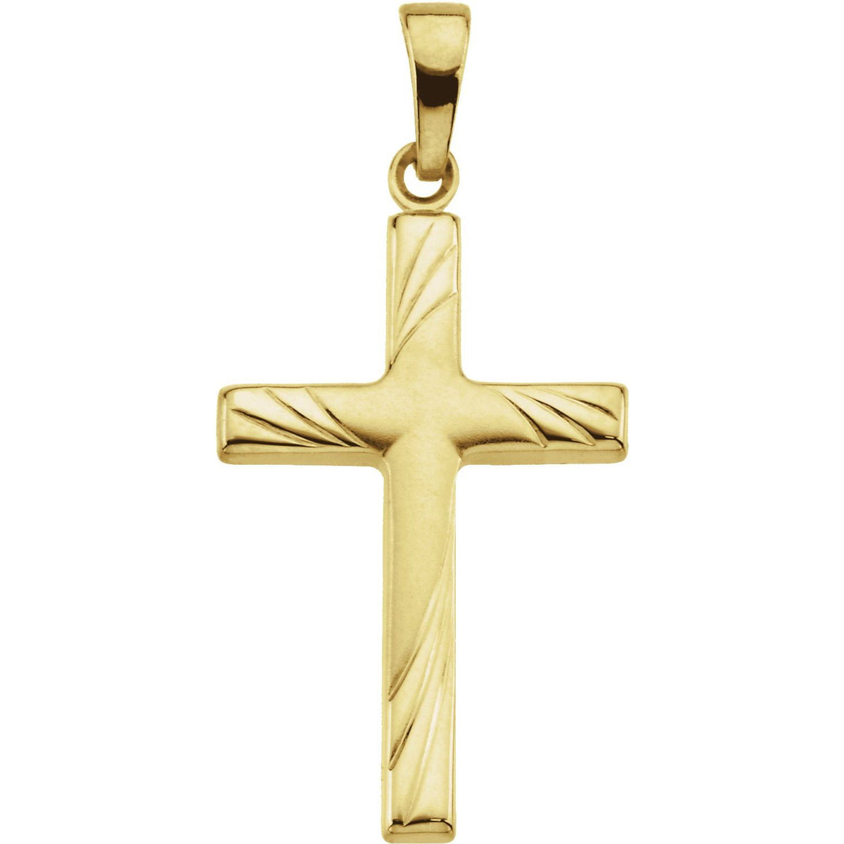 14K Yellow Gold 24x16 mm Cross Pendant