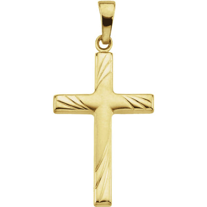 14K Yellow Gold 24x16 mm Cross Pendant