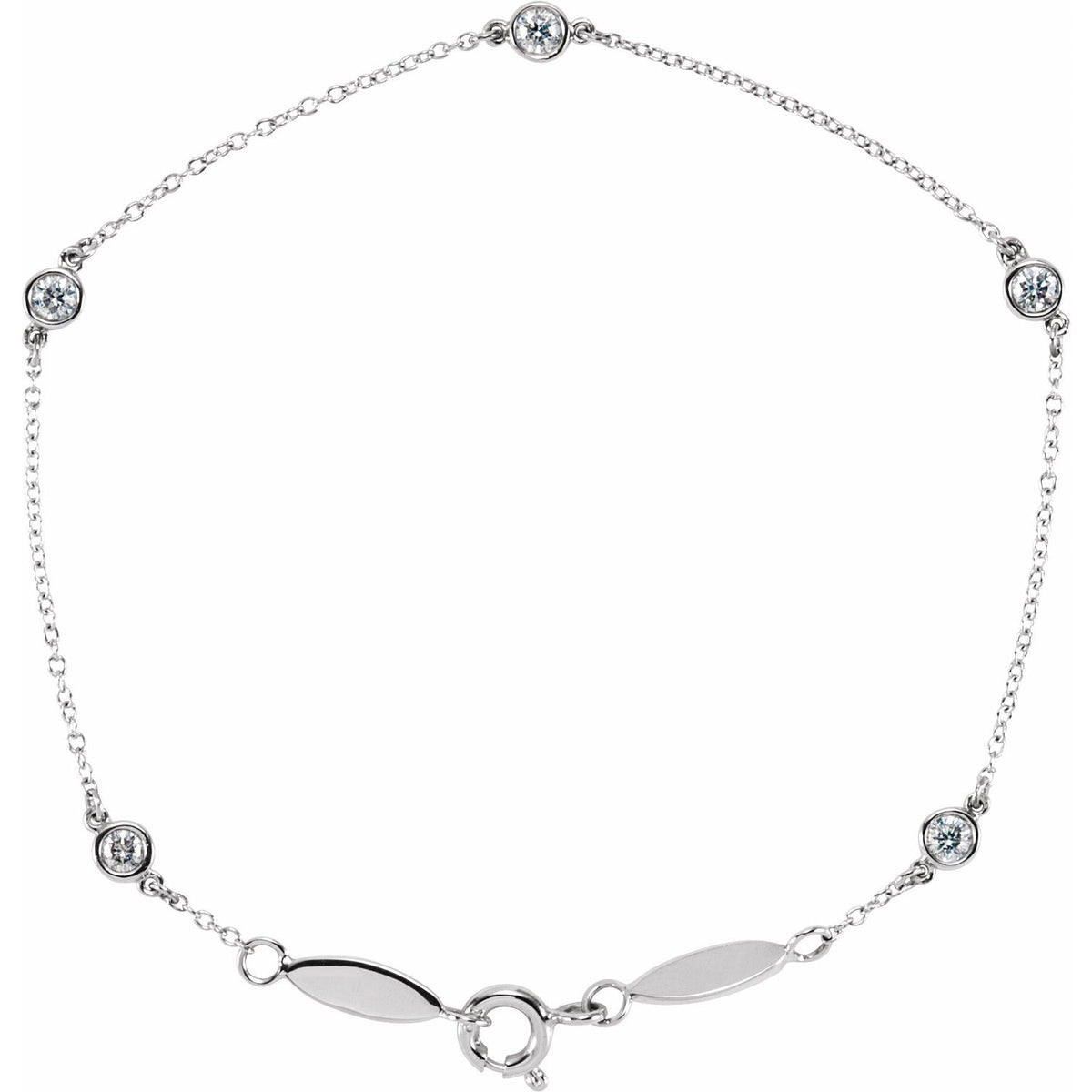 1/3 CTW Lab-Grown Diamond Bezel-Set Station 7" Bracelet