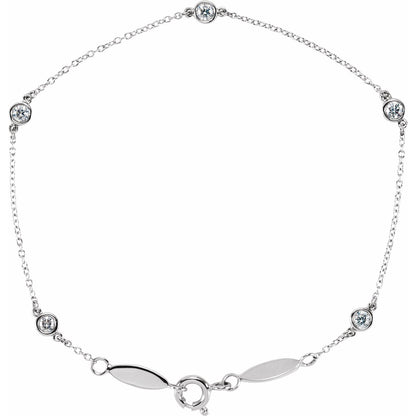 1/3 CTW Lab-Grown Diamond Bezel-Set Station 7" Bracelet