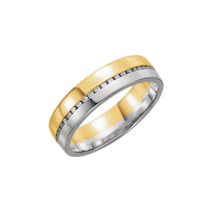 14K White/Rose Gold 1/3 CTW Black Natural Diamond Band