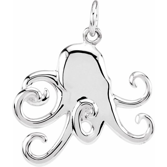 Sterling Silver Octopus Charm/Pendant