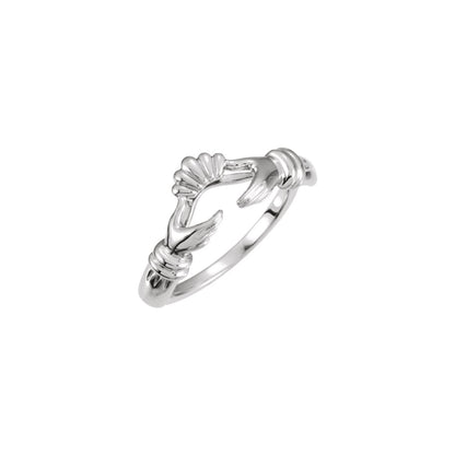 14K Palladium White Gold Claddagh Wrap-Style Ring Enhancer