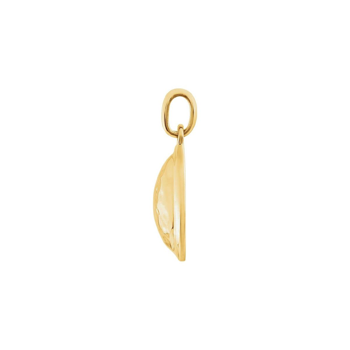 14K Yellow Gold Hammered Disk Pendant