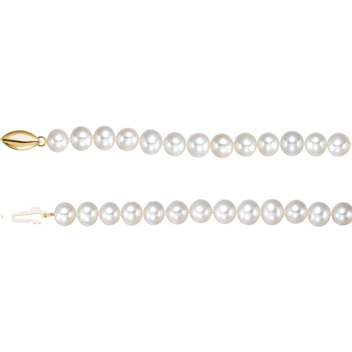 14K Yellow Gold Pansche® Cultured White Freshwater Potato Pearl 18" Necklace