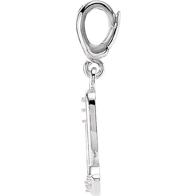 Sterling Silver Script Initial .03 CTW Natural Diamond Charm/Pendant