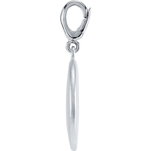 Sterling Silver .005 CT Natural Diamond Initial Charm/Pendant