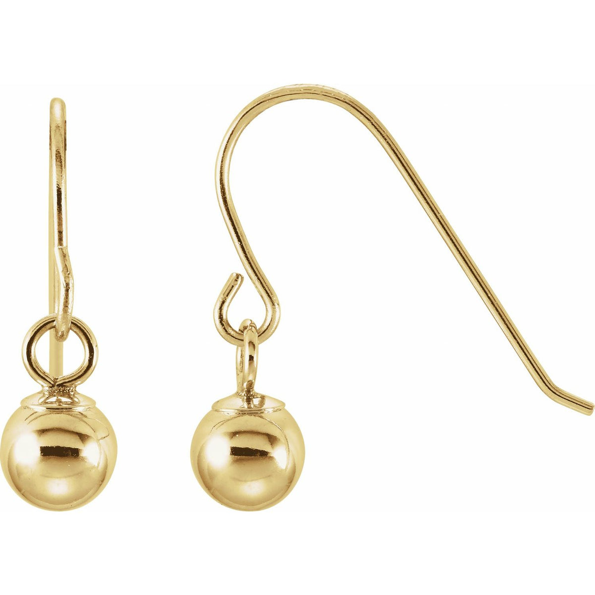 14K Yellow Gold Ball Earrings