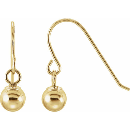14K Yellow Gold Ball Earrings
