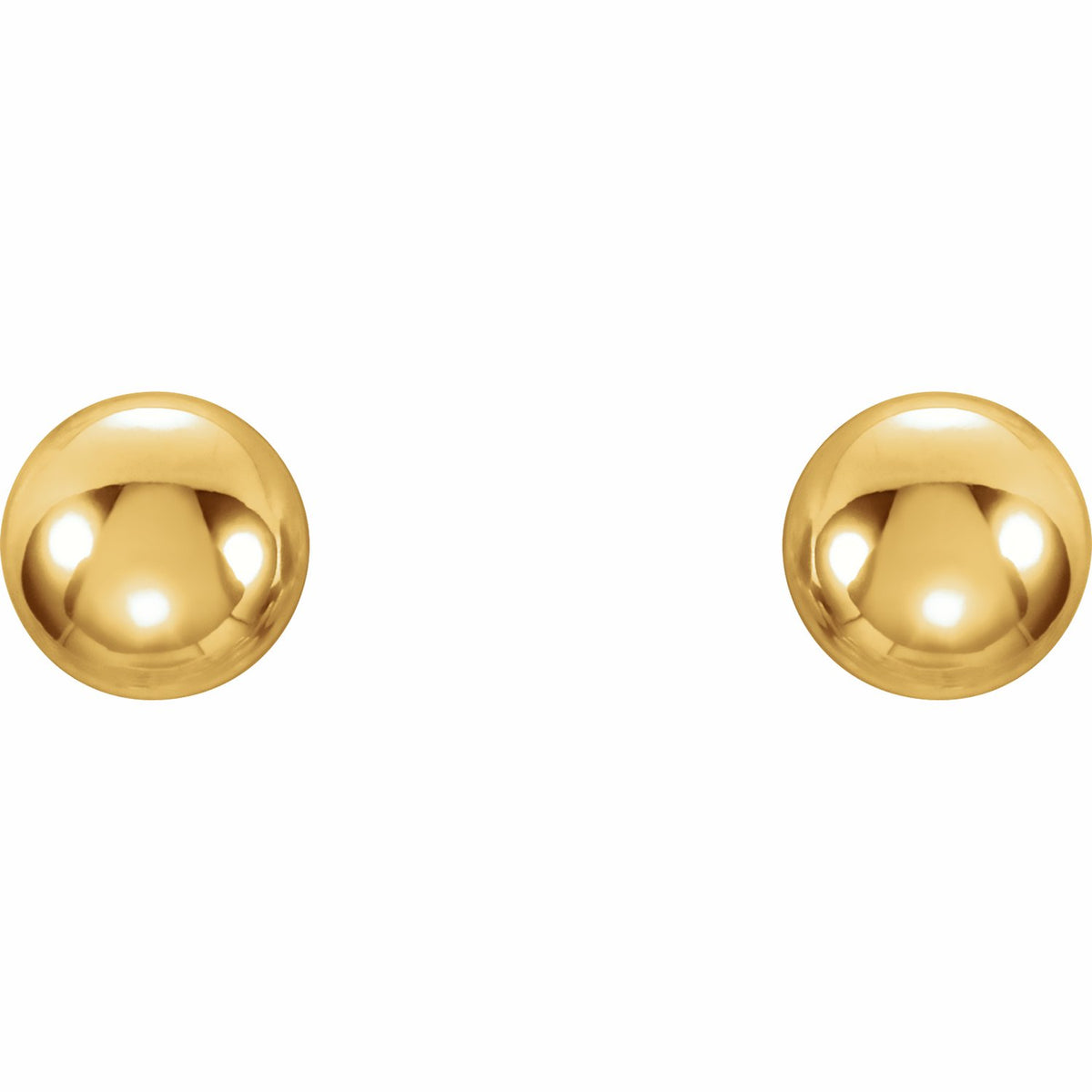 14K Yellow Gold Ball Stud Earrings